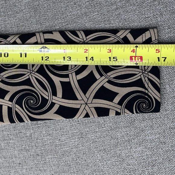 London Times Wrap Around Dress Women's 8 Black Brown Abstract Spiral Party - Picture 15 of 16